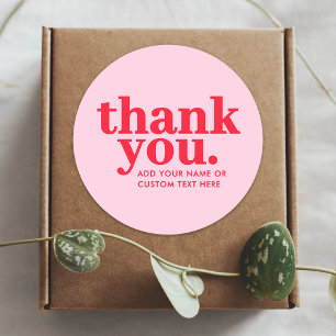 Thank you Sticker Modern Red & Pink