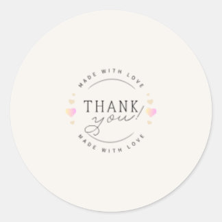 Thank You Sticker pink cream rainbow