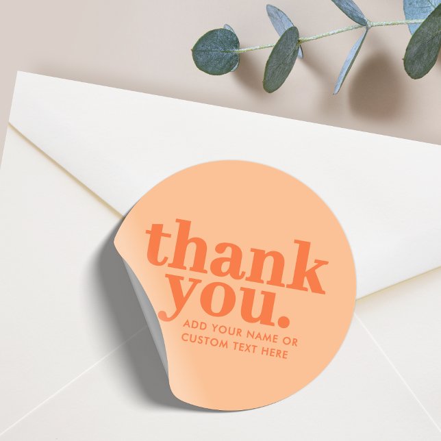 Thank you Sticker | Retro Vintage Peach Orange (Creator Uploaded)
