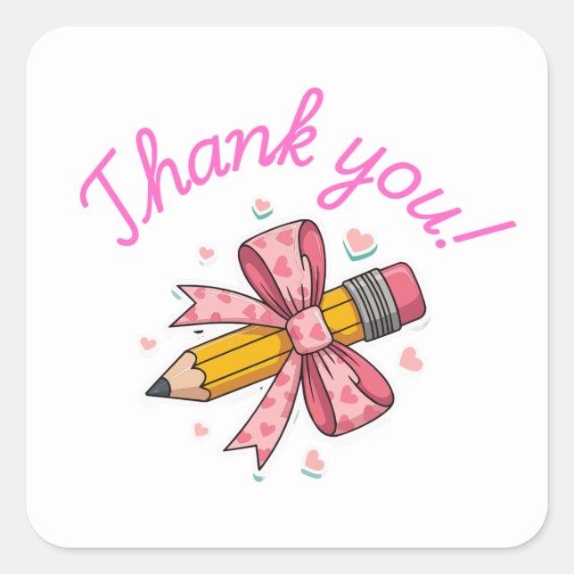 Thank You Sticker, Teacher Stickers (Front)
