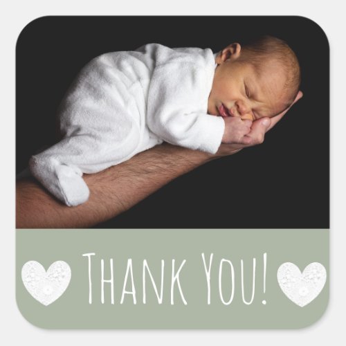 Thank You Sticker with your babys photo