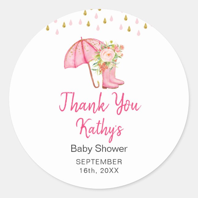 Thank You Stickers April Showers Bring May Flowers (Front)