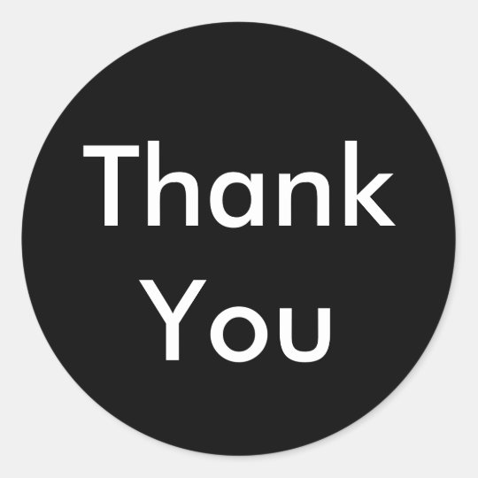 Thank You Stickers Black Zazzle Com