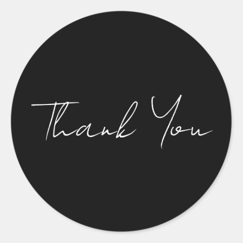 Thank You Stickers Black Background White Text