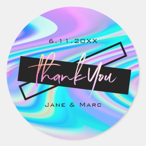 Thank You Stickers Bold Vibrant Holographic