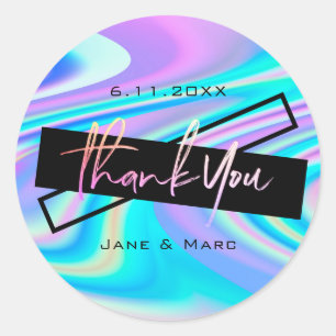 Thank You Stickers Bold Vibrant Holographic