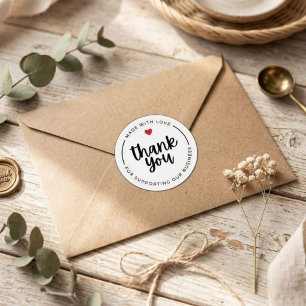 ' Thank you 'stickers Classic Round Sticker