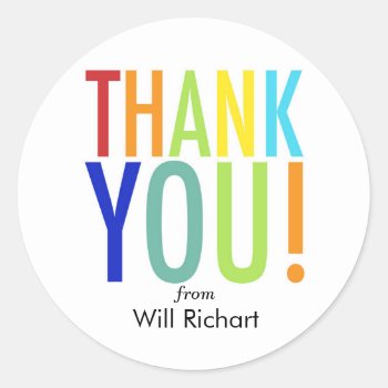 Thank You Stickers Customizable Gift Tags by LNZart at Zazzle