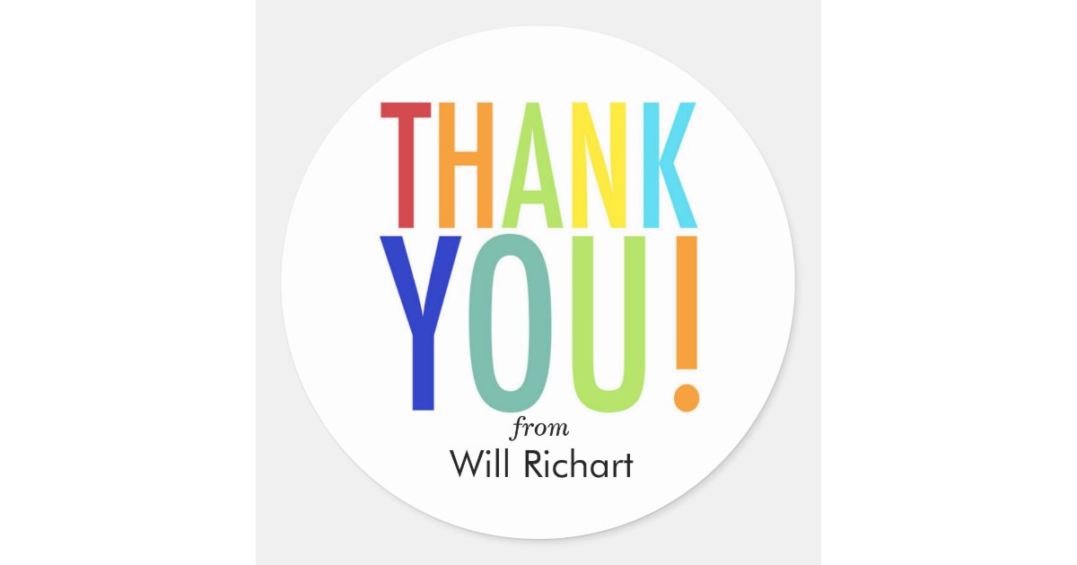 Thank you stickers customizable gift tags | Zazzle