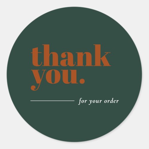 Thank You Stickers for Small Business Green Orange