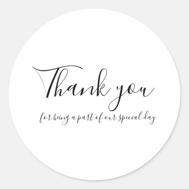 Thank You Stickers for Wedding Favors (Front)