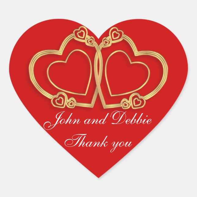 Thank you stickers for wedding favors (Front)