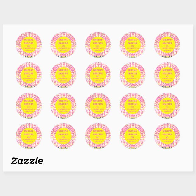 Thank you- stickers  "muchas gracias" (Spanish) (Sheet)