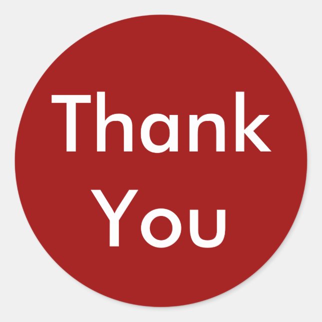 Thank You Stickers on Red Background (Front)