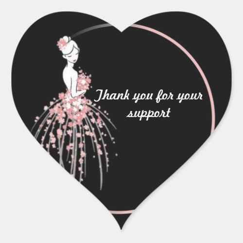 Thank You Stickers _ Pink Floral Dress Design