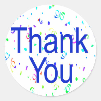 Thank You Stickers with Streamers