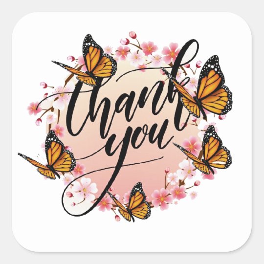 Thank You Stiker Square Sticker | Zazzle.com