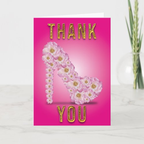 Thank You Stiletto Red Roses Dedicatory  Ext Pic Card