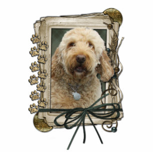 Thank You - Stone Paws - GoldenDoodle Statuette