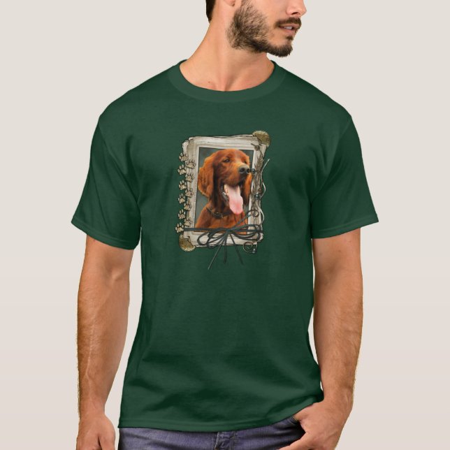 Thank You - Stone Paws - Irish Setter T-Shirt (Front)