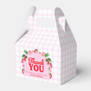 Thank You Strawberry Berry First Birthday Favor Boxes