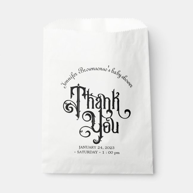 Thank you Stylish Classic Vintage Retro Ornament Favor Bag