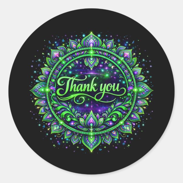 Thank You  | Stylish Gratitude Design Classic Round Sticker (Front)