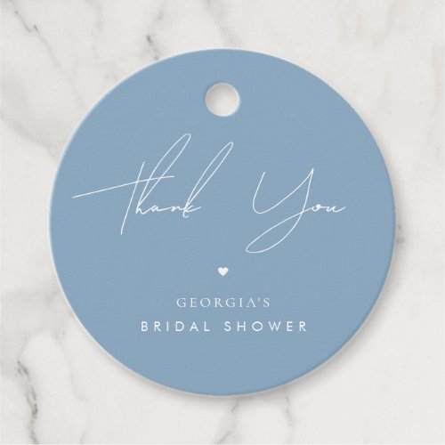 Thank You Stylish Something Blue Bridal Shower Favor Tags