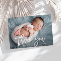 THANK YOU | Stylish typography birth announcement Postcard
