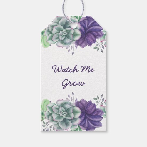 Thank You Succulents Watch Me Grow Baby Shower Gift Tags