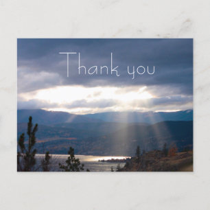 Thank You Sun Rays Lakeshore Storm Clouds Postcard