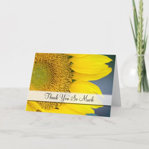 Thank You Sunflower Close Up Photograph Card