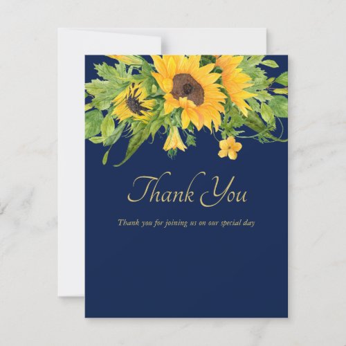 Thank you Sunflowers Navy Blue