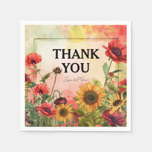 🌻Thank You Sunny Petals & Scarlet Blooms Napkins