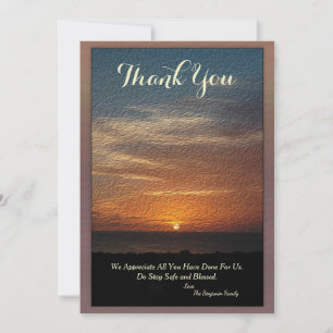 Thank You Sunset Tropical Sun Nature Custom Card