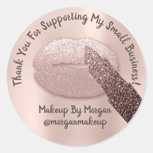 Thank You Support Small Business Makeup Artist Kis Classic Round Sticker