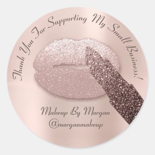 Thank You Support Small Business Makeup Artist Kis Classic Round Sticker