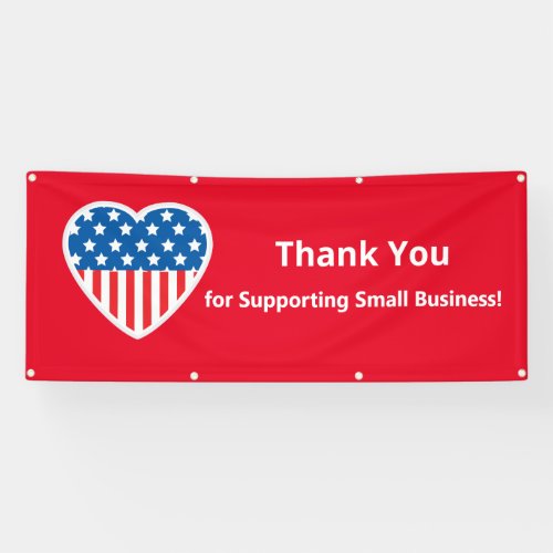 Thank You Support Small Business Patriotic Banner