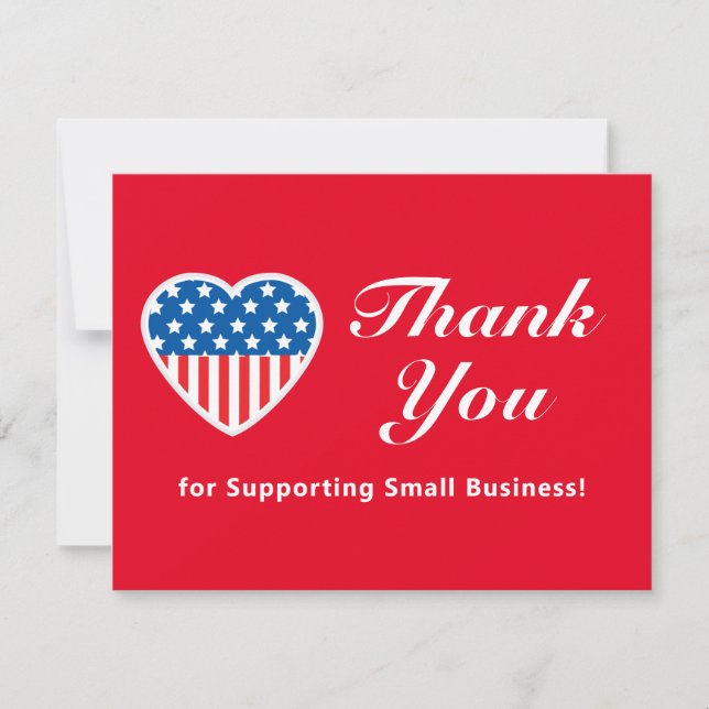 Thank You Support Small Business Patriotic Card (Front)