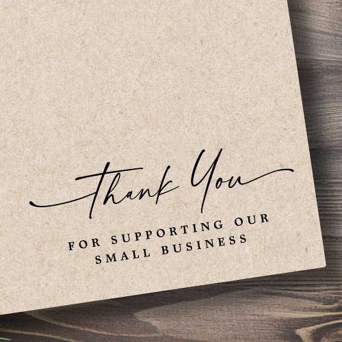 Thank you supporting business handwritten script rubber stamp