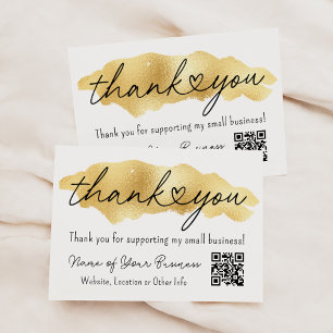 Thank You Supporting Small Business Gold Enclosure Card