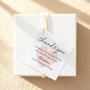 Thank You Supporting Small Business Heart Favor Tags