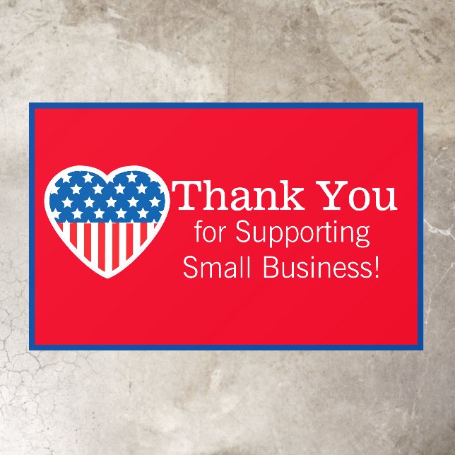 Thank You Supporting Small Business Patriotic Floor Decals (Insitu)