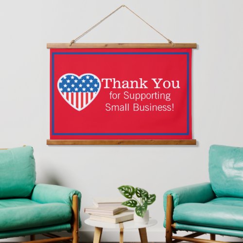 Thank You Supporting Small Business Patriotic  Hanging Tapestry
