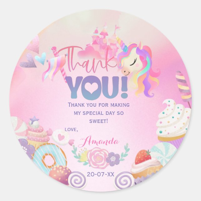 Thank you Sweet Birthday Gift Tags (Front)