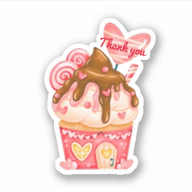 Thank you sweet cupcake  sticker (Front)