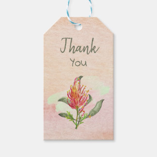 Thank you Sweet watercolor floral artwork Elegant Gift Tags