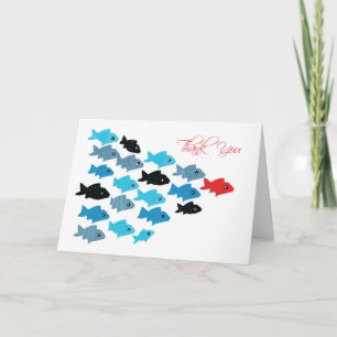 Thank You Swim Team Coach Fish Following Leader Card