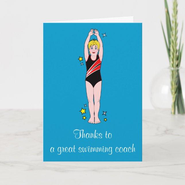 Thank You: Swimming Coach You Card (Front)
