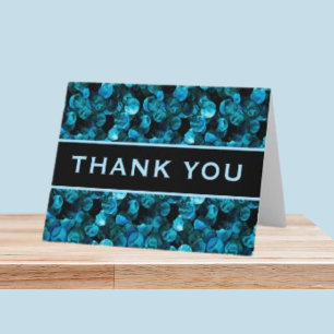 Thank You Swirls Blue Aqua Teal and Black Card